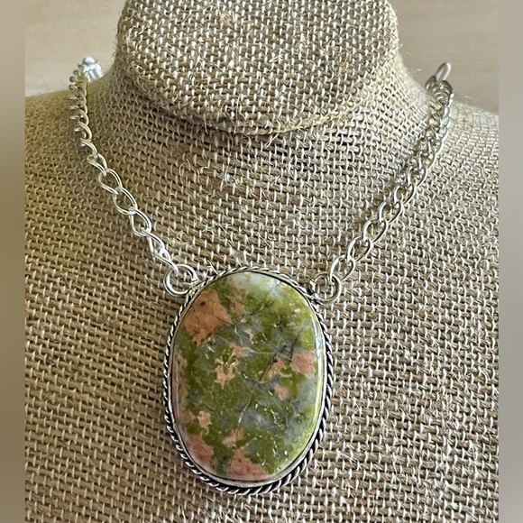 Unakite Jasper Pendant Necklace - Picture 8 of 13